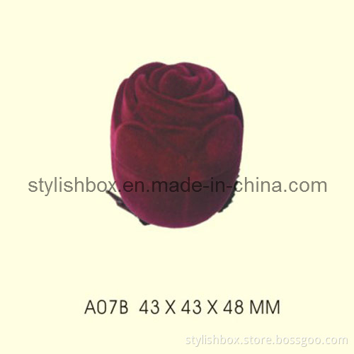 Rose Shape Fancy Velvet Ring Box (A07B)